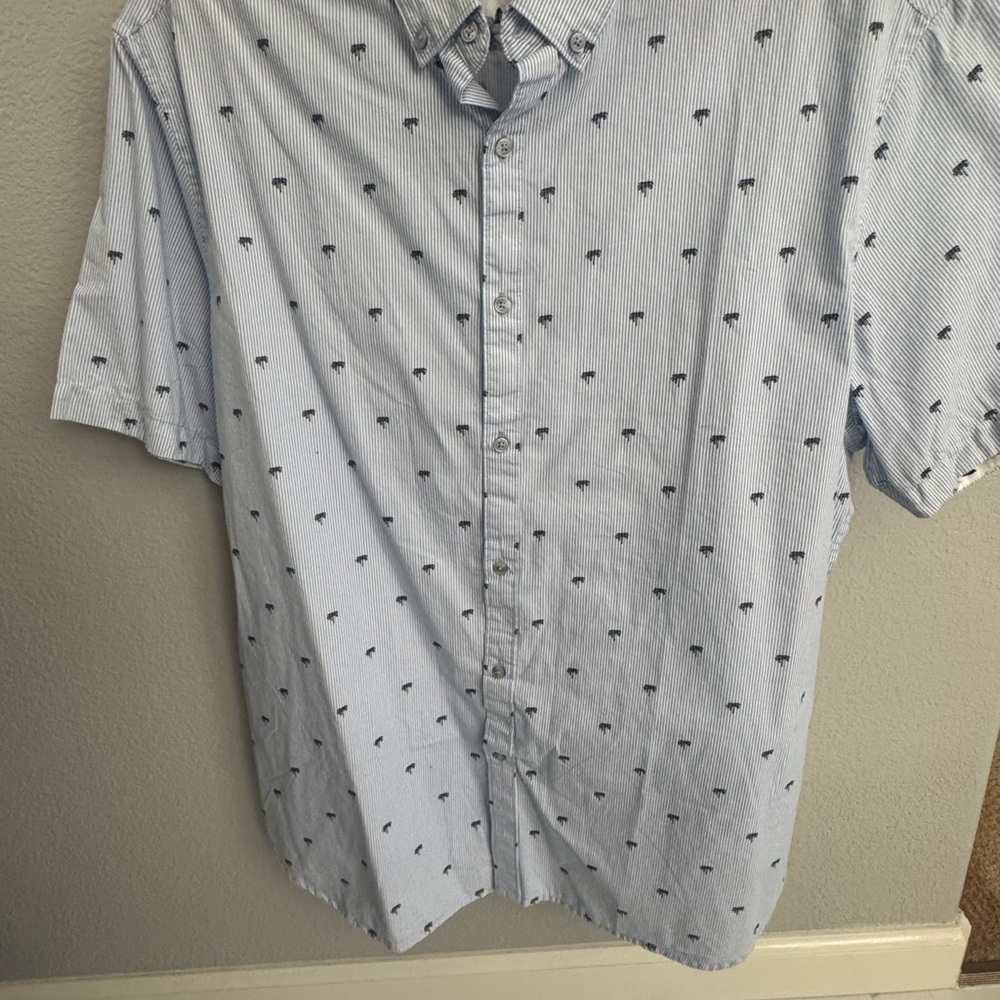 Denim & Flower Blue Casual Button Down Shirt
